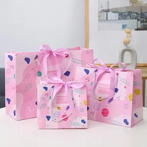 Gift bag, cute pink paper bag, creative gift tote bag!
