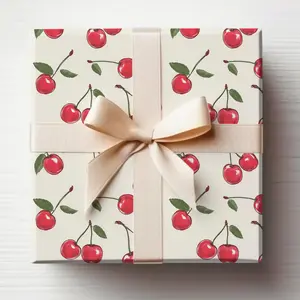 Cherry Wrapping Paper Roll Red Cherries Gift Wrapping Roll Coquette Wrapping Paper Gift Wrap Roll Cute Cherries Wrapping Paper