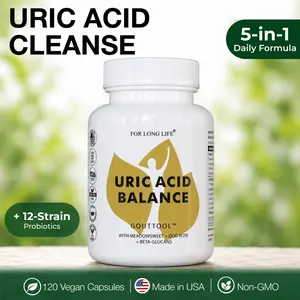 Uric Acid Support 120 Capsules | Gout Relief Formula with Herbal Extracts, Antioxidants and 12 Strain Probiotics | Joint Mobility, Kidney Health and Natural Uric Acid Balance. For Long Life GOUTTOOL.