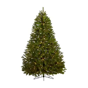 Nearly Natural 6' Flat Back Tree w/350 Warm White LED