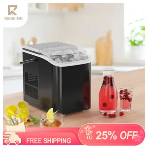 RIMIKING Countertop Ice Maker,Efficient Ice Production,Dual Ice Cube Sizes,Low Noise Operation,Compact and Lightweight,Easy to Use and Clean,Portable Water Tank,