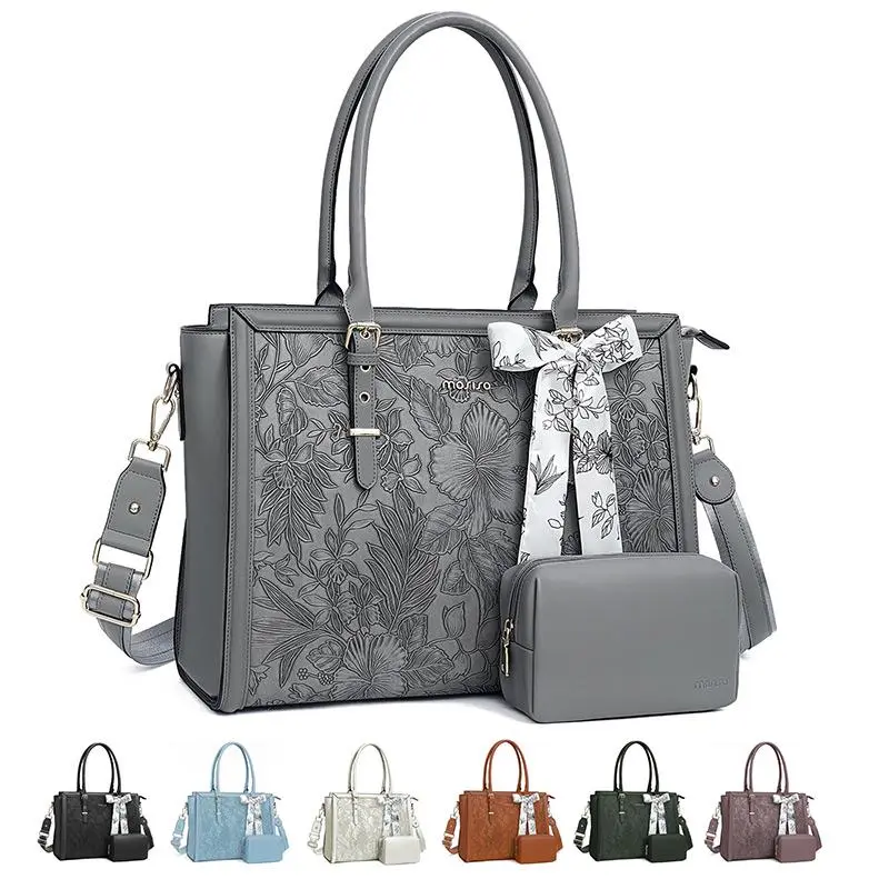 2 PC Laptop Tote Bag for MacBook Air Pro 15 15.6 16 17 17.3 inch M1 M2 HP Dell Mac Lenovo Asus Notebook Women Shoulder Bag