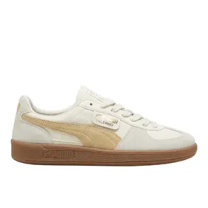 PUMA Mens Palermo Leather Lace Up Sneakers Shoes Casual - Beige, White