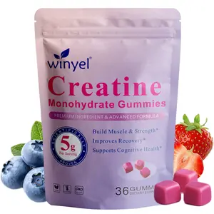 Creatine Monohydrate Gummies, 5 Grams Per Serving, Sugar-free Creatine Gummies, Suitable For Workouts, Strength,  Gluten-free, Berry-enhanced, 36 Gummies.