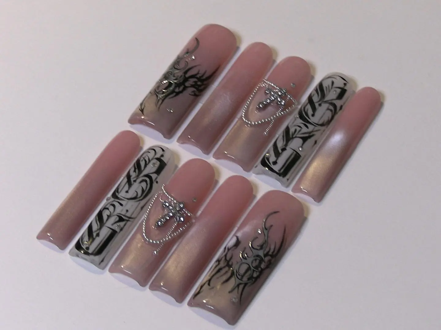 Glam Punk Handmade Reusable Press On Nails