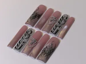 Glam Punk Y2K Baddie Handmade Reusable Press On Nails