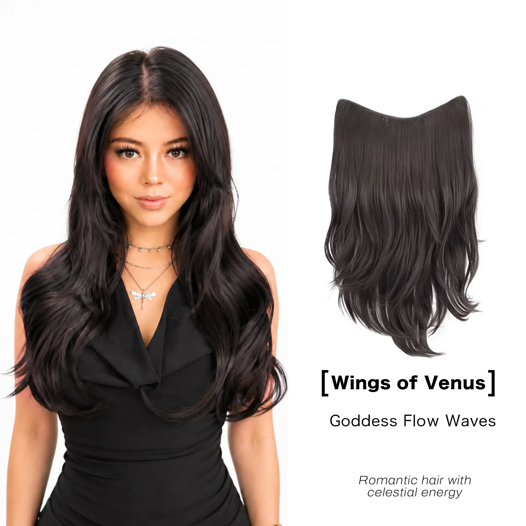 Qbeauty [Wings of Venus] Amara Synthetic Long Fiber 20-inch Clip-in Invisible Layered Hair Extensions, Casual