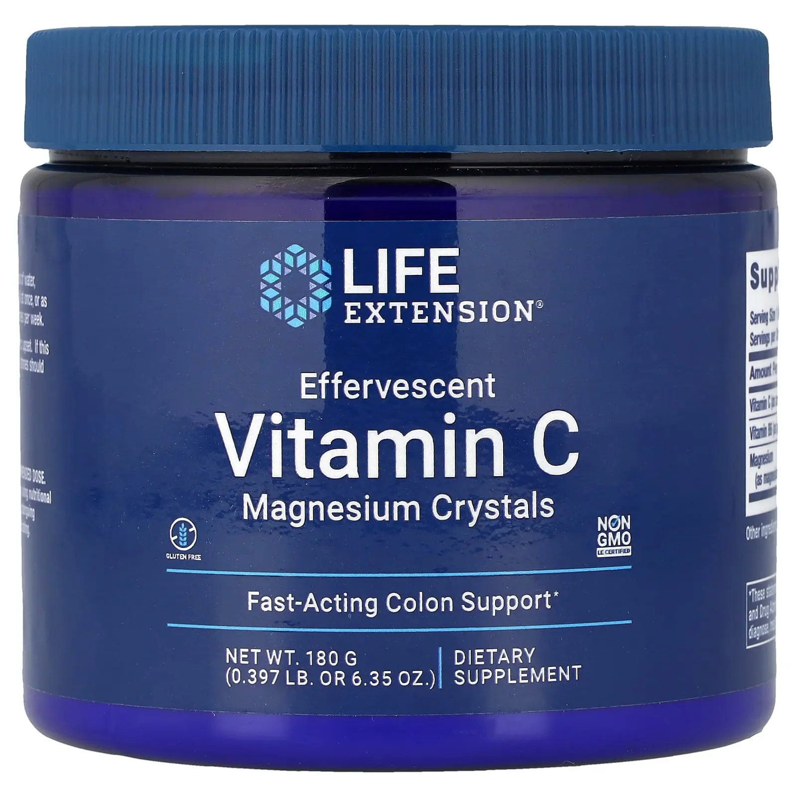 Life Extension Effervescent Vitamin C, Magnesium Crystals, 6.35 oz (180 g)