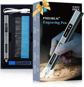 Electric Engraving Pen, Mini Cordless Engraving Pen for Artists & DIYers, Professional & Beginner Friendly, Engrave All Surfaces, Engraver Pen Tool with 30+ Bits & 5-Speed Adjust