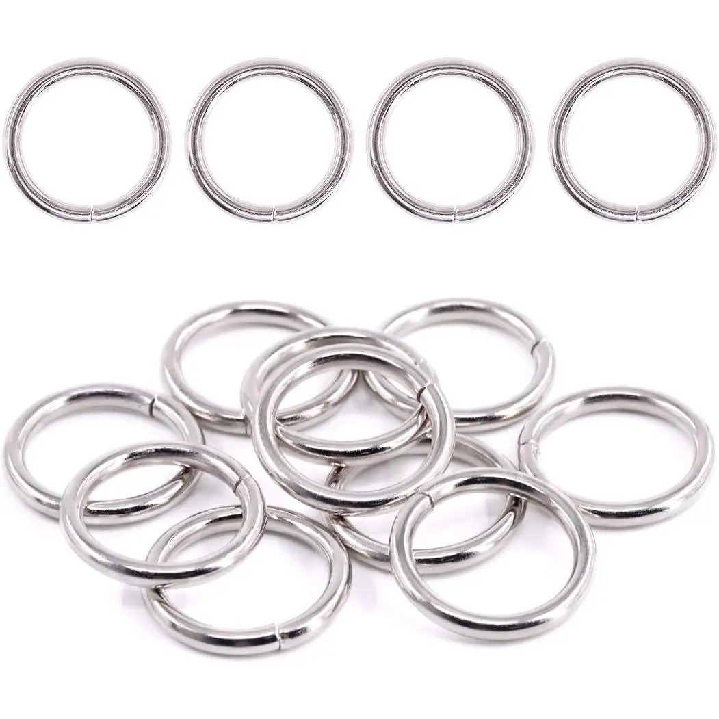 60 count 1 Inch / 25mm Heavy Duty Multi-Purpose Metal O Ring Metal Rings for Hardware Bags Ring