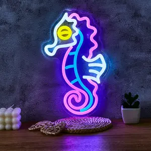 Sea Horse Neon Light, Kids Room Bedroom Party Birthday Christmas Gift Decoration Lamp, No Power Plug, USB Powered