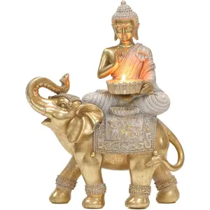 Buddha Statue for Home Decor  Candle Holder 11.5"-Elephant Buddha Statues for Zen Decor -  Buddha Decor for Living Room-Buda-Budda-Buddha  for Relaxation, Meditation or Shrine