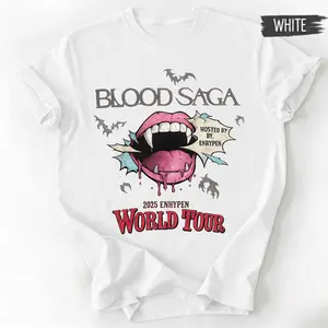 Blood Saga Gothic Shirt, Vampire Lips Graphic Tee, Dark Grunge Aesthetic, Punk Rock World Tour T-Shirt, Emo Alternative Clothing