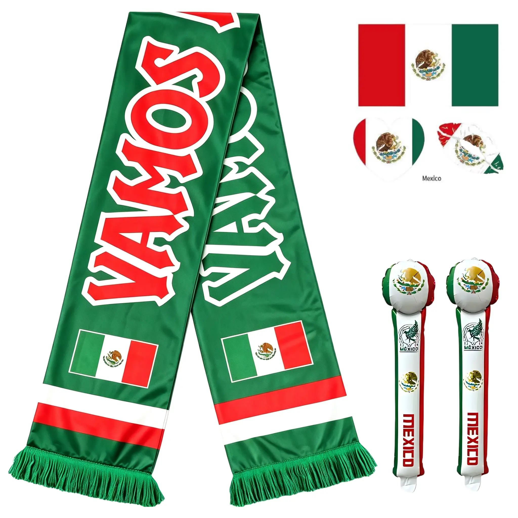 Sports Game Cheer Kit - Lightweight Festive & Party Accessory Props with Double-Sided Scarf, Thunder Sticks, HD Temporary Tattoo for Matches, Festive Events
