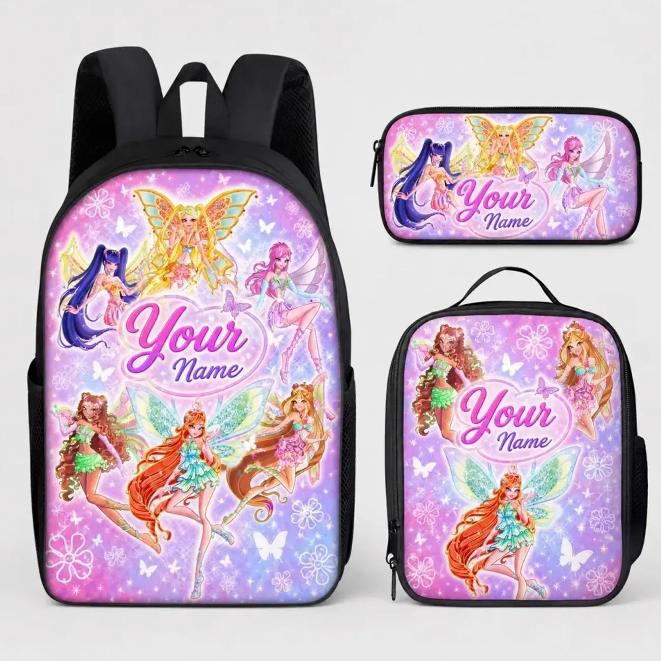 Personalized Magic Fairy Princess Backpack, Cute Sparkling Fairy Wings School Bag, Custom Name Adorable Backpack for Girls, Back to School Gift