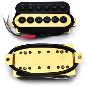 Adjustable Metal Double Coil Electric Guitar Pickups Humbucker Punk Neck/Bridge Pickup (Ivory & Black)