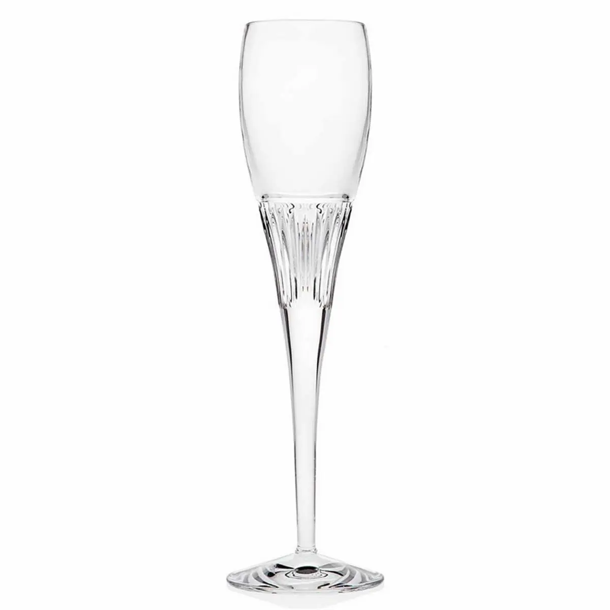 212 MAIN Handmade Art Crystal Glass Latitude Flutes Stemware - 7oz, Godinger Crafted, Set of 4