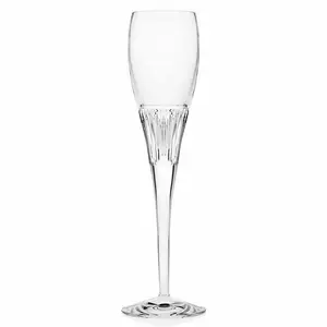 212 MAIN Handmade Art Crystal Glass Latitude Flutes Stemware - 7oz, Godinger Crafted, Set of 4