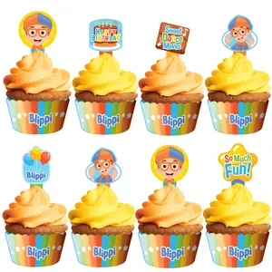 Blippi Party Cupcake Toppers & Blippi Cupcake Wrappers