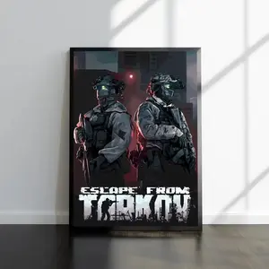 [Unframe] Escape from Tarkov Game Illustration Poster, Realistic Combat Wall Art, Hardcore Shooter Artwork, Gaming Room Decor, Fan Gift