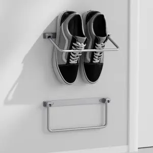 Foldable Wall-Mounted Shoe Rack- Alumnum Hangng Shoe Organzer, Effcent Holder and Storage Rack for Varous Shoes, Door Shoe Hangers- 2 Packs