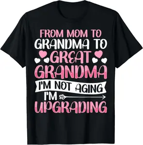 100% Cotton Great Grandmother First Time Great Grandma T-Shirt