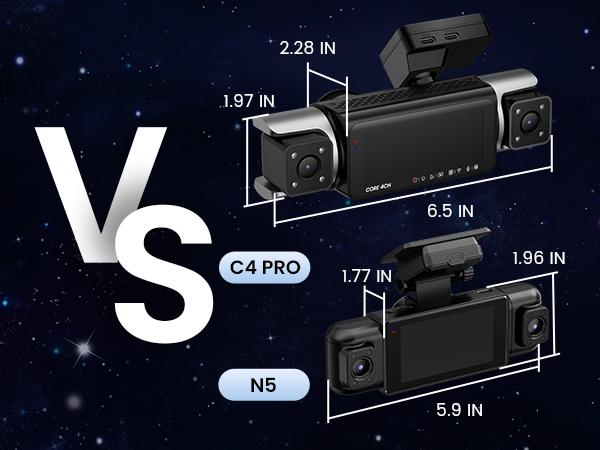 IIWEY C4-pro 4 Channel Dash Cam 360° View, STARVIS 2 Front 2.7K Rear 2K Inside 1080P x2, 8IR LEDs Night Vision 3.0, PlateTag AI for Plate Clarity, 5GHz WiFi GPS, Voice Control, 24/7 Parking Mode, For Free 128GB Card