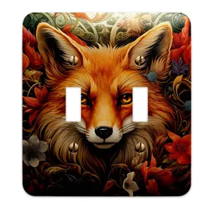 Decorative Switchplate -  Art Nouveaux Red Fox  Metal Light Switch Cover, Multiple Sizes, Home Decor - #5328