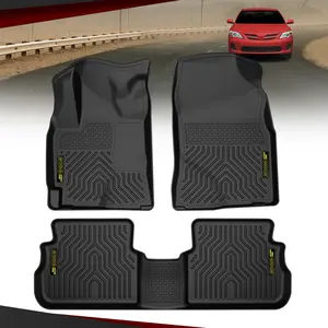 Floor Mats Liner Fit for Toyota Corolla 2009-2013 Black TPE All-Weather Waterproof Anti-Slip