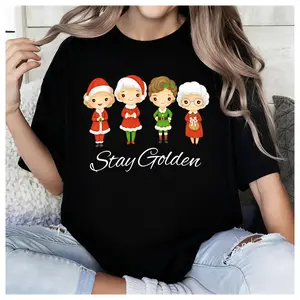 Delivered after Christmas-Golden Girls Christmas Fan Tee - Vintage Cartoon + Classic Xmas Tree, Unisex Graphic Shirt