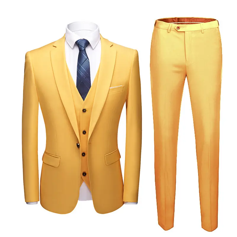 Men's evening gown 2025 Men's Business Slim Suit Three-Piece Set Large Size Casual Suit Dress Set