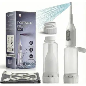 Portable Bidet Sprayer with 360? Nozzle | USB-C Rechargeable Bidet Comes with 205 ml Water Bottle & Dual Modes |  Handheld Electric Travel Bidet for Women, Men,  & Personal Hygiene