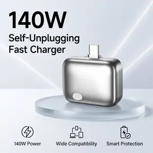 140W USB C Smart Charger, Self-Eject Auto-Stop Battery Guard for Mobile Laptop Tablet, Physical Disconnect Anti-Overcharge Tech for Safe Overnight Charging