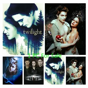 Twilight Edward & Bella Full Drill 5D Diamond Art Painting- Romantic Vampire Movie Painting, DIY Rhinestone Craft, Gothic Home Decor & Perfect Gift for Movie Fans