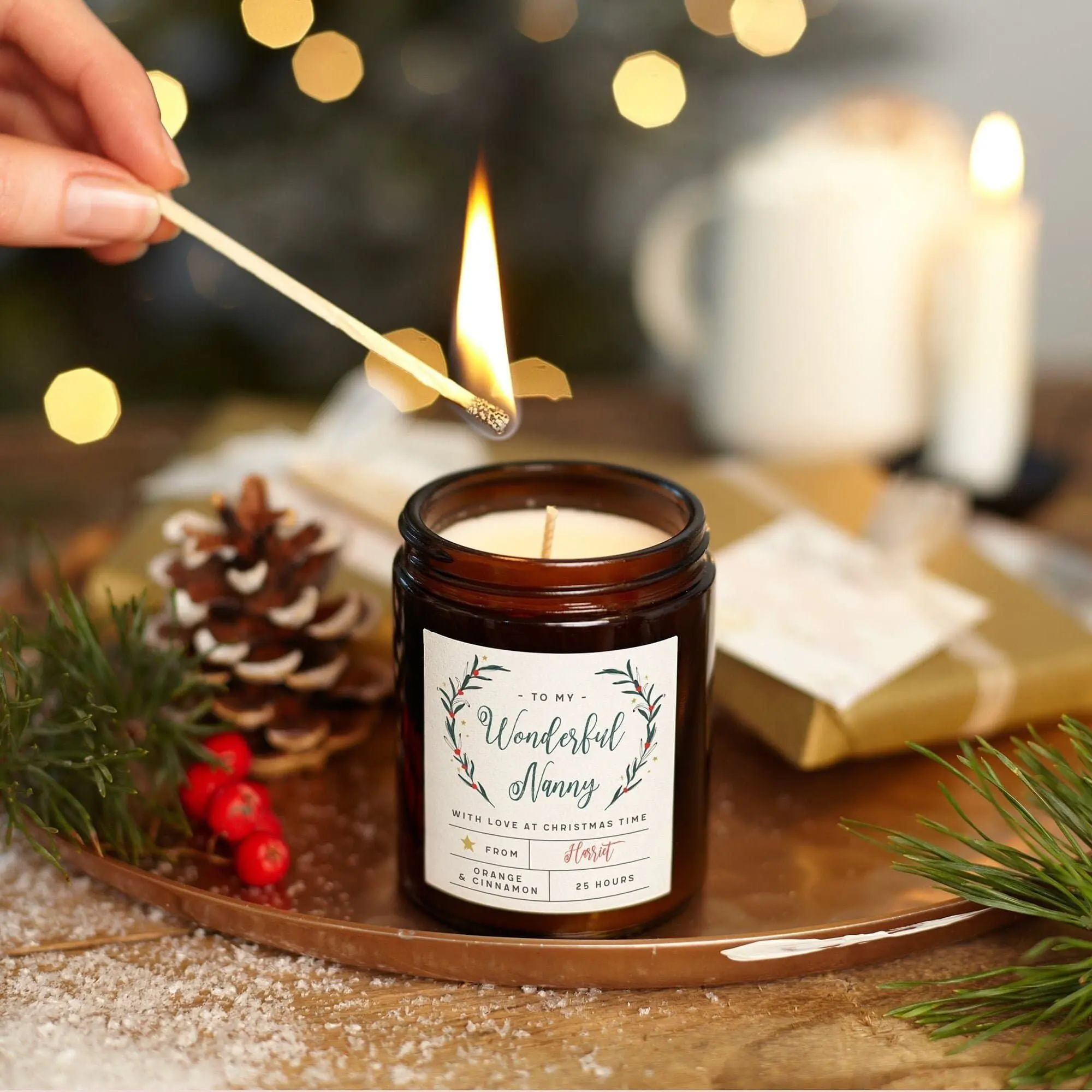 Nanny Christmas Gift, Personalised Christmas Gift For Nanny, Christmas Scented Candle