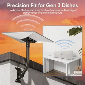 For Starlink Gen 3 V3 Standard Dish Antenna Mount Kit, 360° Adjustable Wall/roof Installation Bracket, Perfect for Outdoor Use