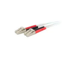 C2G 25m LC-LC 50/125 OM4 Duplex Multimode PVC Fiber Optic Cable - Aqua