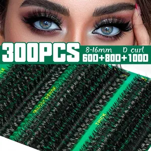 DIY Eyelash Clusters 60D+80D+100D Spiked Individual Lashes 8-16mm Mixed Lengths, Reusable Travel-Friendly Soft Natural Look