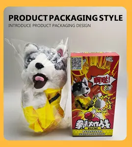 Boxing Husky Interactive Plush, Toy Gloves, Vocal Funny Doll, Animal Boxing Interactive Puppet, Birthday Gifts, Children's Toys stuffed  animals stuffed  animal grown ups vibrant cute girly gifts