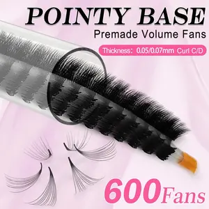 600Fans Premade Volume Fan C/D Curl 8-15MM Loose Fan Eyelashes Extension Cat Eye Mega Russian Wispy lash Natural Soft