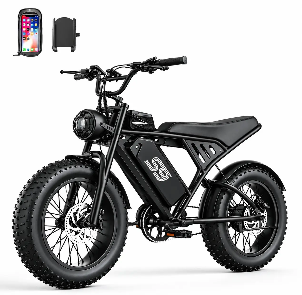 2500W Electric Bike for Adults 28 MPH 16" Fat Tire 65-Miles Range 48V 20Ah EBike