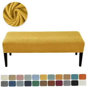 1pc Polar Fleece Rectangle Stool Covers Long Bench Seat Furniture Protector Removable Elastic Chair for Living Room Hotel Decor