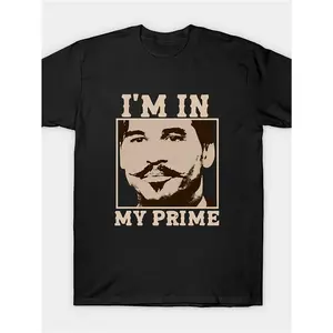 Vintage Print TShirt Featuring Doc Holiday I Am In My Prime from Tombstone Classic Fit Casual Short Sleeve Crew Neck for Men and Boys Ideal Summer Streetwear Gift