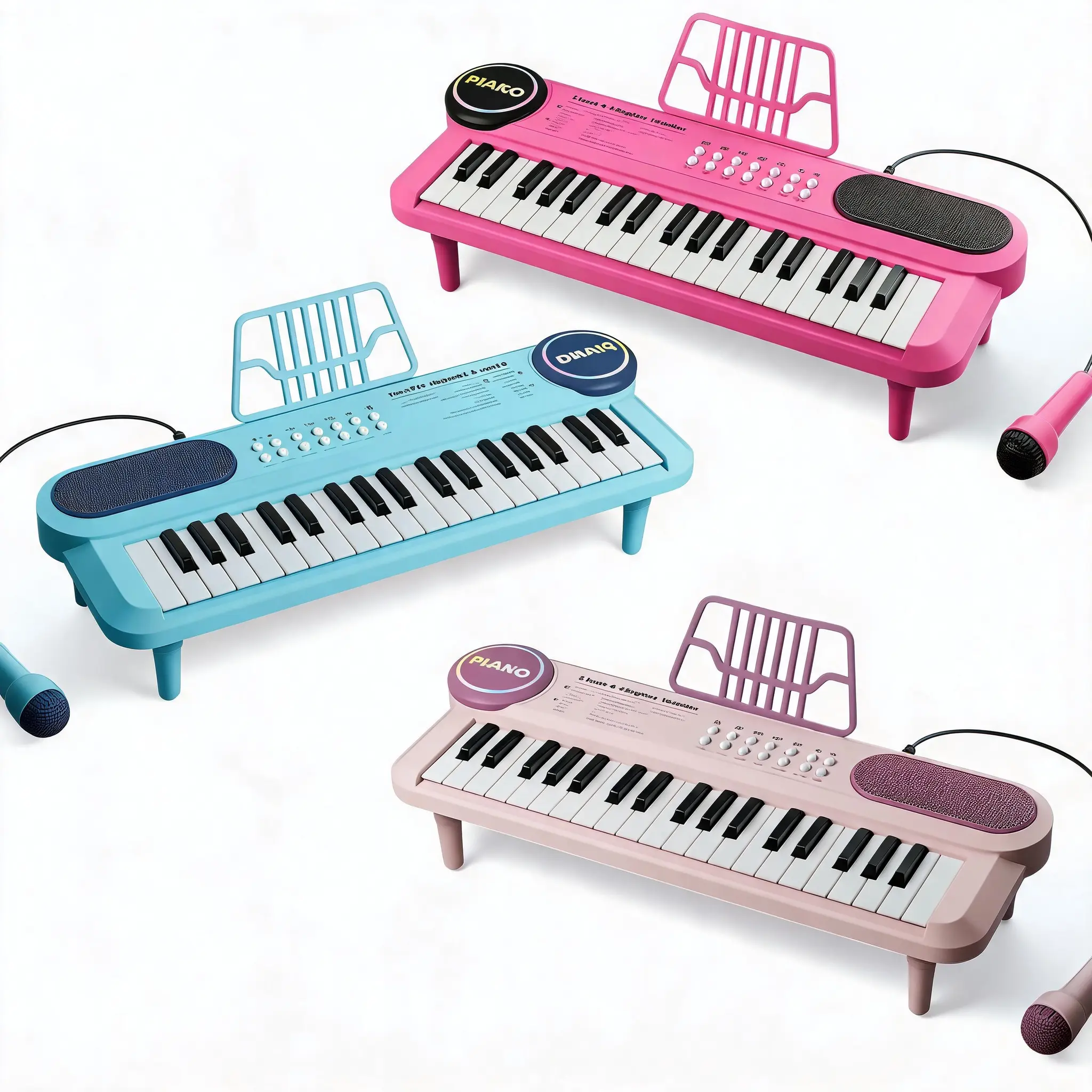 Baby Music Piano Keyboard Toys,37 Keys Musical Keyboard With Microphone Music Score Stand,Boost Kids and Toddlers Confidence,Early Educational Birthday Gift for Boys & Girls age 3+