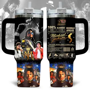 M.Jackson 20oz-40oz Stainless Steel Tumbler, Pop Icon Double Wall Insulated Mug, With Handle & Straw – Funny Gift for Music Lovers & Fans, Gift for your Health