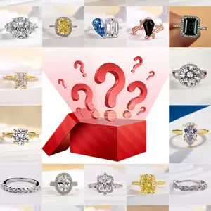 Effinny Jewelry Mystery Box of Ring-S925 Sterling Silver Fashion Jewelry Blind Box-Hundreds of Style of 5A Cubic Zirconia Secret Jewelry, Random Suprise Rings for Parties, Holiday, Adults, Female
