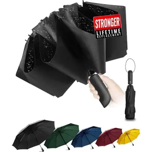 Travel inverted umbrella compact windproof automatic reverse umbrellas for rain folding portable 48inch span 10 ribs large umbrella