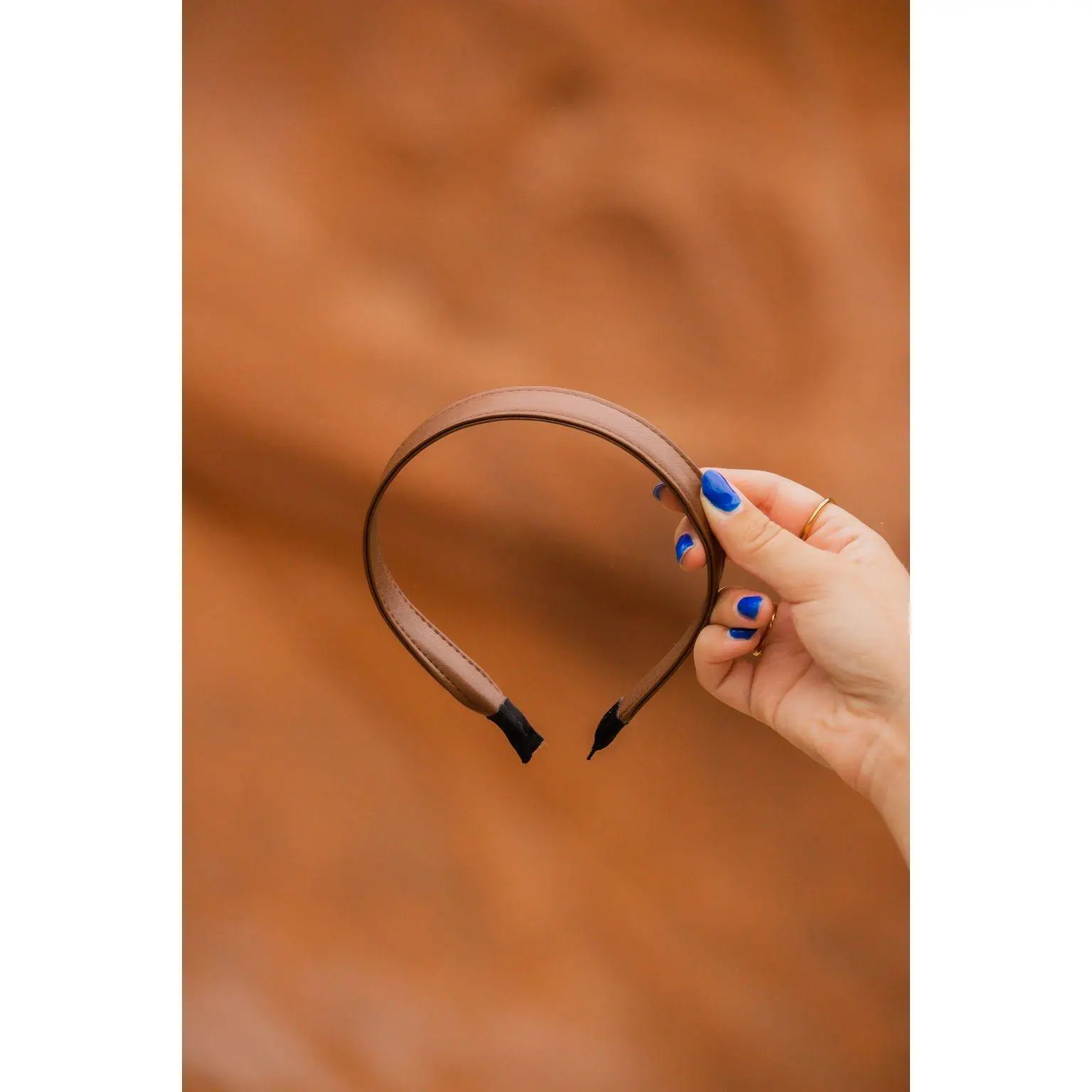 Thin Brown Leather Headband