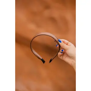 Thin Brown Leather Headband