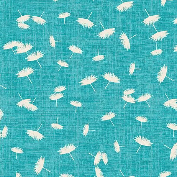 Fabric Benartex Teal Windy Day Wishflower by the Quarter Yard 16696-83